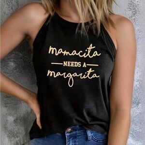 Mamacita Needs A Margarita" Halter-Neck Tank Top